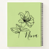 6月パーソナライズされたハニーサックル誕生花の贈り物 ノートブック (裏面)
