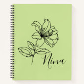 6月パーソナライズされたハニーサックル誕生花の贈り物 ノートブック (正面)
