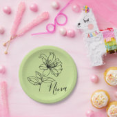 6月パーソナライズされたハニーサックル誕生花の贈り物 ペーパープレート (パーティー)