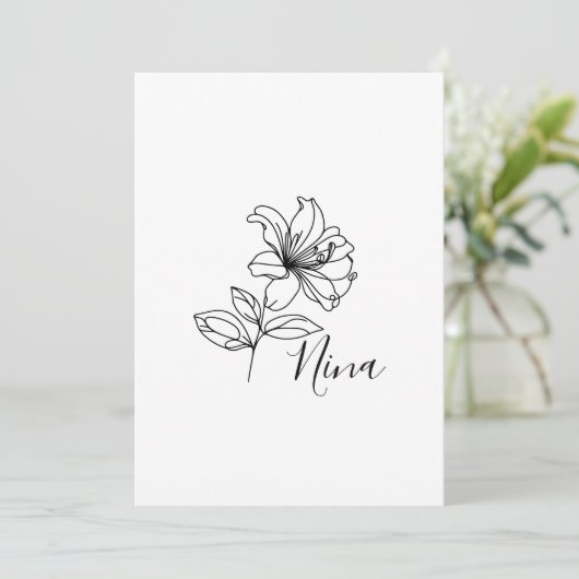 6月パーソナライズされたハニーサックル誕生花の贈り物 招待状 (スタンド正面)