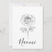 6月パーソナライズされたバラ誕生花の贈り物 招待状 (正面)