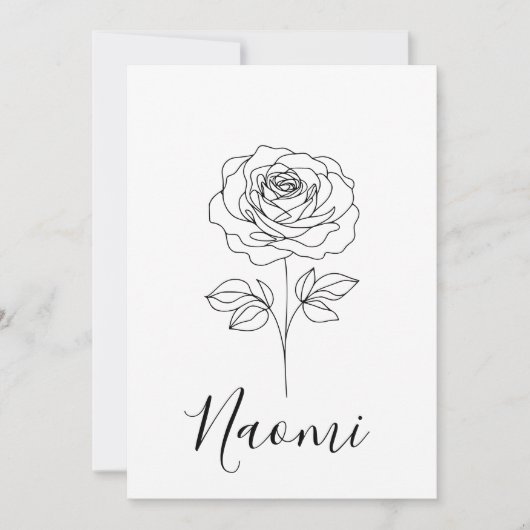 6月パーソナライズされたバラ誕生花の贈り物 招待状 (正面)