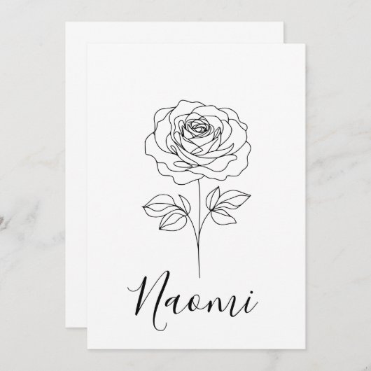 6月パーソナライズされたバラ誕生花の贈り物 招待状 (正面/裏面)