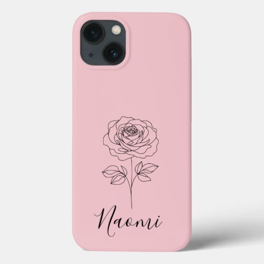 6月パーソナライズされたバラ誕生花の贈り物 Case-Mate iPhoneケース (裏面)