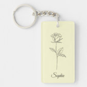 6月パーソナライズされた誕生フラワーバラキーチェーン キーホルダー (正面)