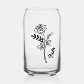 6月パーソナライズされた誕生月花バラ ガラス缶 (正面)