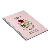 6月パーソナライズされた誕生月花祈りの言葉日記 ノートブック (右側)