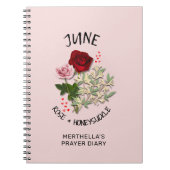 6月パーソナライズされた誕生月花祈りの言葉日記 ノートブック (正面)