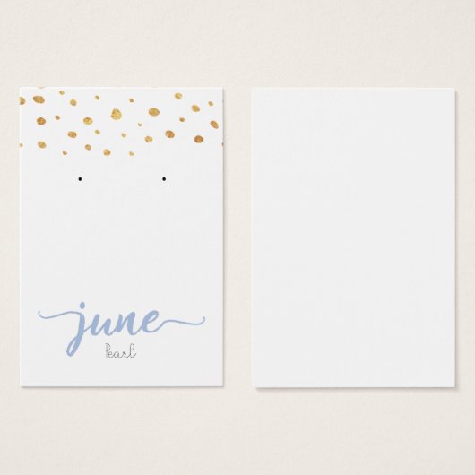 6月真珠の誕生石イヤリングディスプレイカード (正面&裏面)