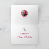 6月素晴らしピンクレッドローズ誕生日月 カード (内部)