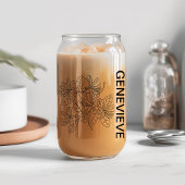 6月誕生フラワーハニーサックルと名前をカスタムする ガラス缶