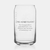 6月誕生フラワーハニーサックルと名前をカスタムする ガラス缶 (裏面)