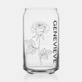 6月誕生フラワーバラと名前をカスタムする ガラス缶 (正面)