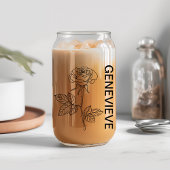 6月誕生フラワーバラと名前をカスタムする ガラス缶