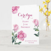 6月誕生日カード誕生月花バラ カード (黄色い花)