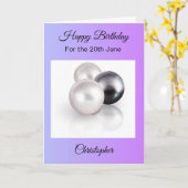 6月誕生日カード – 真珠 カード (黄色い花)