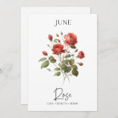 6月誕生日誕生月花バラ シーズンカード (正面/裏面)