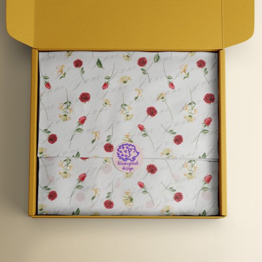 6月誕生月フラワーズバラハニーサックル 薄葉紙