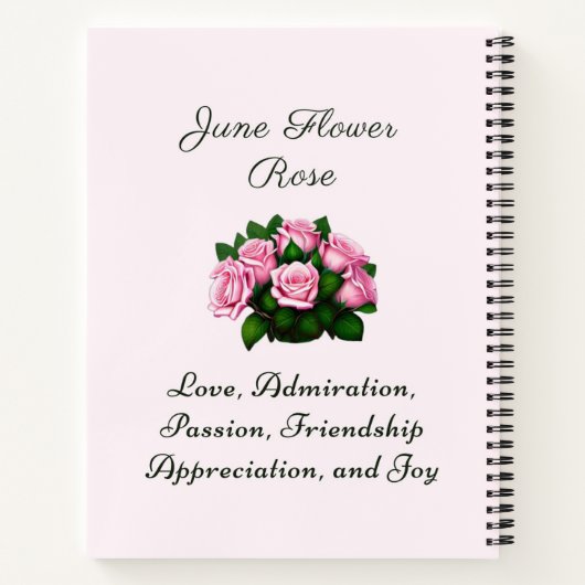 6月誕生月フラワーバラタイムレスフローラ ノートブック (裏面)