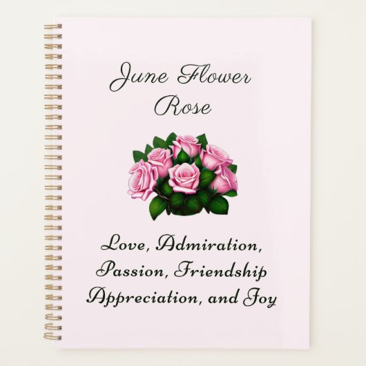 6月誕生月フラワーバラタイムレスフローラ プランナー手帳 (正面)