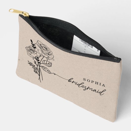 6月誕生月フラワーブリッパーソナライズされたドメイド アクセサリーポーチ (見開き)