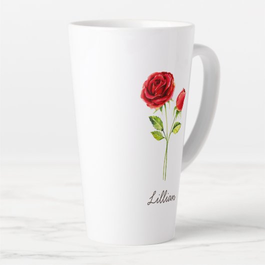 6月誕生月花バラ カフェラテマグ (右アングル)