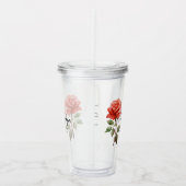 6月誕生月花バラ パーソナライズされた アクリルタンブラー (右)