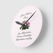 6月誕生月花バラ ラウンド壁時計 (傾斜)