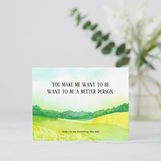 6月1日に何かいい日を言う賛辞 ポストカード (スタンド正面)