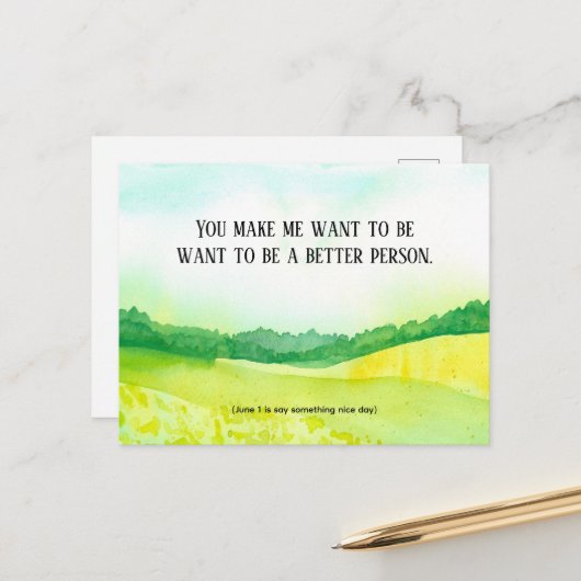 6月1日に何かいい日を言う賛辞 ポストカード (正面/裏面インサイチュ)