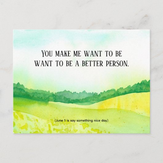 6月1日に何かいい日を言う賛辞 ポストカード (正面)