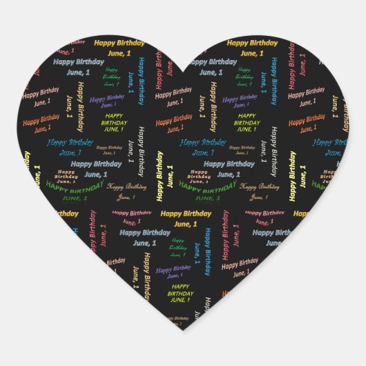 6月1日誕生日シール ハートシール (正面)