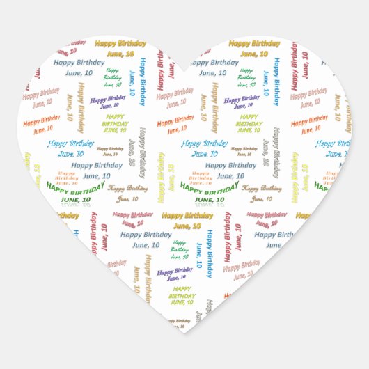 6月10日誕生日シール ハートシール (正面)