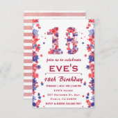 6月18日の誕生日パーティーの4日 招待状 (正面/裏面)