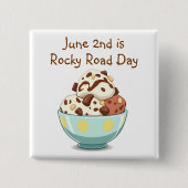 6月2日はナショナルロッキーロードデー | フードホリデー 缶バッジ (正面)