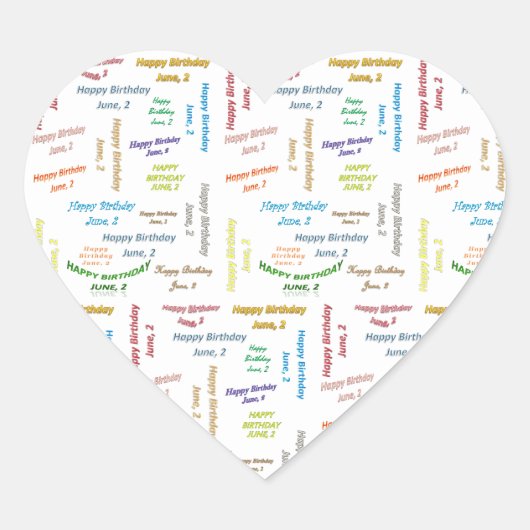 6月2日誕生日シール ハートシール (正面)