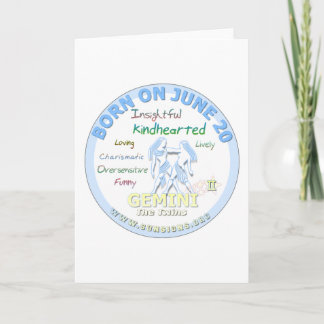 6月20日誕生日 – ジェミニ カード