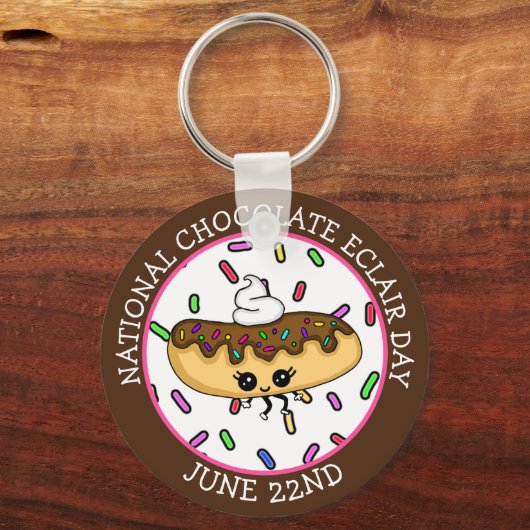 6月22日ナショナルチョコレートエクレアデイキーチェーン キーホルダー (正面)