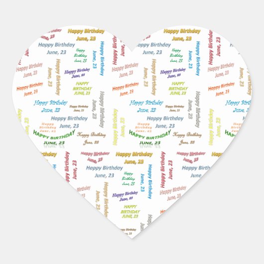 6月23日誕生日シール ハートシール (正面)