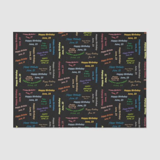 6月23日誕生日ティッシュペーパー 薄葉紙 (正面)