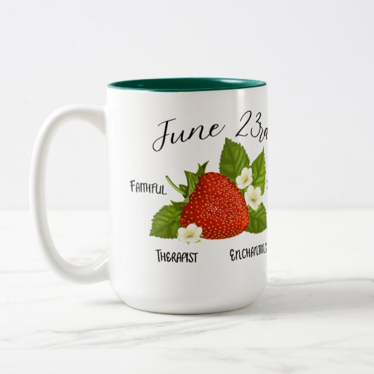6月23日Birthdate Personality Mug ツートーンマグカップ (左)