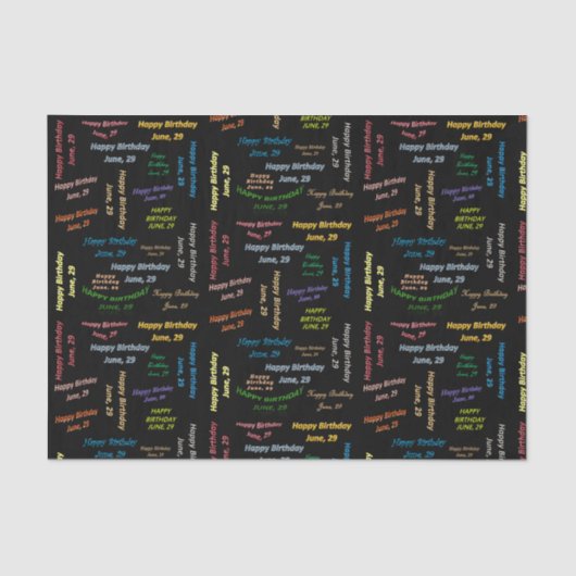 6月29日誕生日ティッシュペーパー 薄葉紙 (正面)