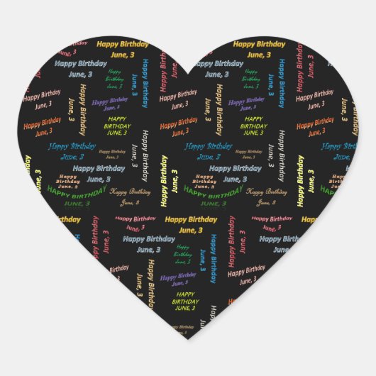 6月3日誕生日シール ハートシール (正面)