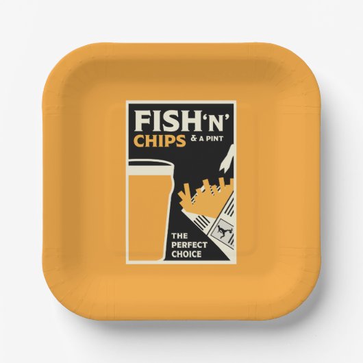 6月4日 – 魚とチップの日 ペーパープレート (正面)