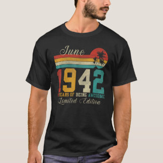 6月80日旧ヴィンテージ1942 80誕生日 Tシャツ