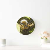 6月（昆虫）オオカバマダラ、モナークフラワークロック ラウンド壁時計 (ホーム)