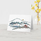 6月、色のSumi-eの月 カード (黄色い花)