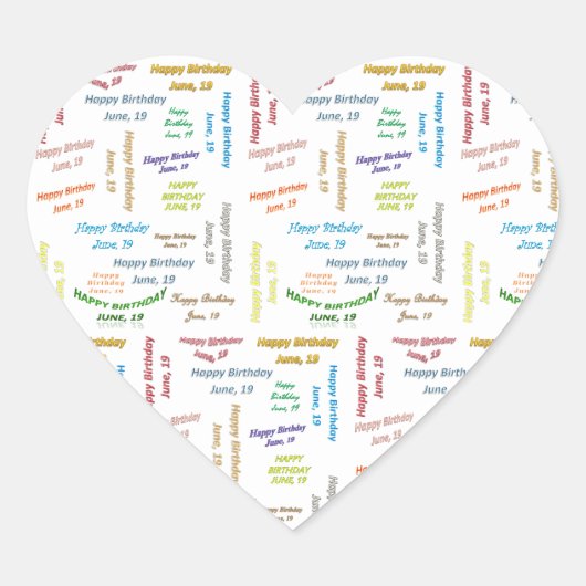 6月, 19誕生日 ハートシール (正面)