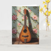 6本弦のドルシミー ヴィンテージ あなたのことを考えて カード (黄色い花)