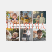 6枚のおばあちゃんの名前をカスタムするギフト フリースブランケット (正面(横))